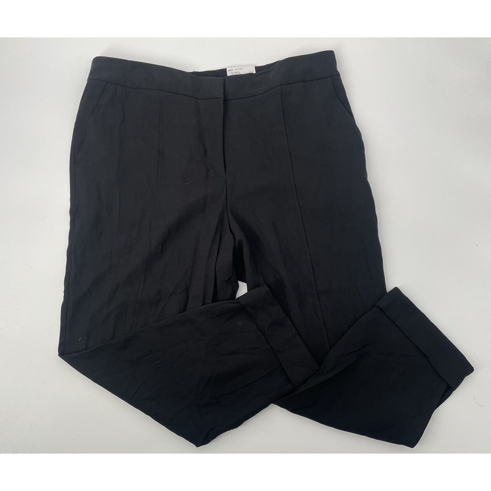 NWT Nine West Pintuck Wide Leg High Rise Pant Black Cuffed Women's Plus 2XL